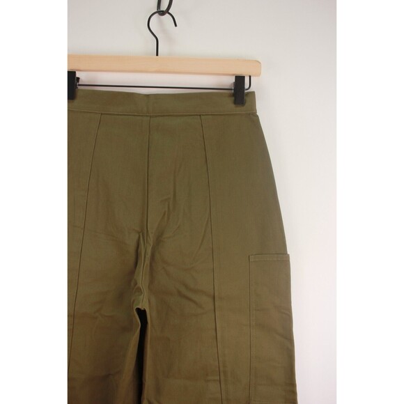 Mod Ref Womens Pants Green Straight Utility Cargo Cropped Stretch Size Small - Picture 8 of 10
